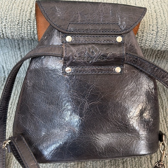 Patricia Nash  backpack  knapsack  mini backpack crinkle, leather charcoal gray main image 11